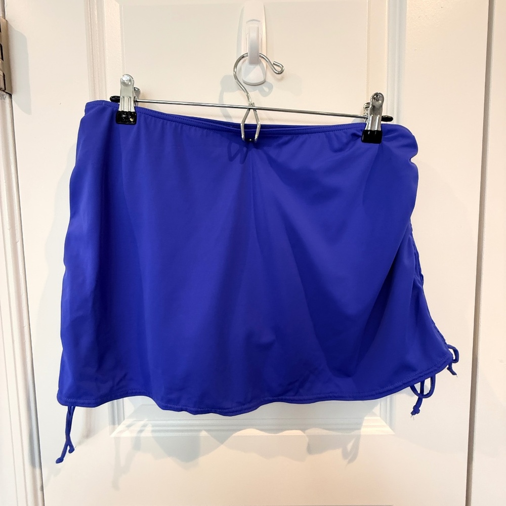 Freya Swimwear Skirted and Side Ruched Brief Marine Blue Size Large Style 3828
